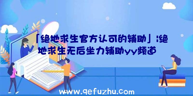 「绝地求生官方认可的辅助」|绝地求生无后坐力辅助yy频道